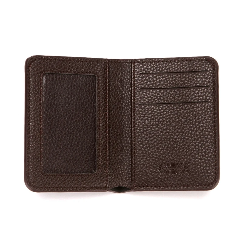 Stylish Short Litchi Pattern Card Holder Wallet License Holder with Multiple Slots Convenient for Business & Students