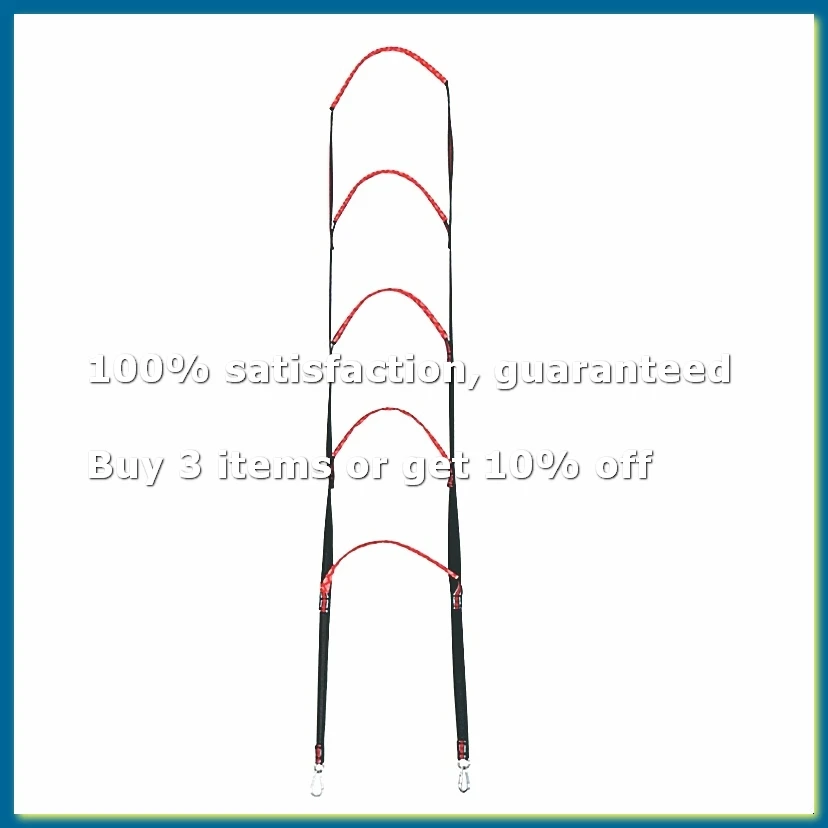 5 Step Boat Rope Ladder,Boat Rope Ladder Extension,Assist Boat Folding Ladder,Swim Ladder for Sailboat ,Kayak,Red-FABY