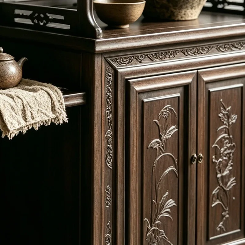 medieval style cabinet, solid wood Chinese classical Bogu frame, living room Japanese storage display cabinet