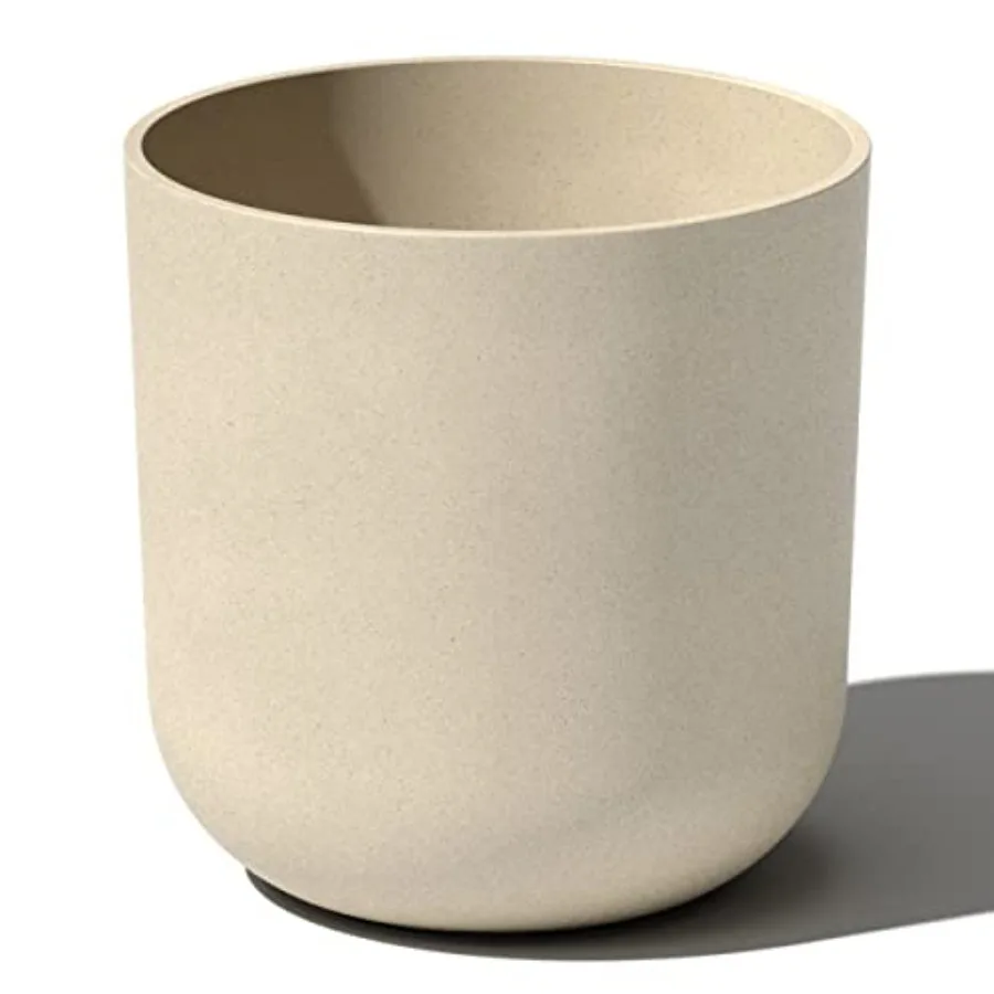 

Round Lima Plastic Planter Pots for Indoor/Outdoor Garden Use Sand Color 5 Year Warranty