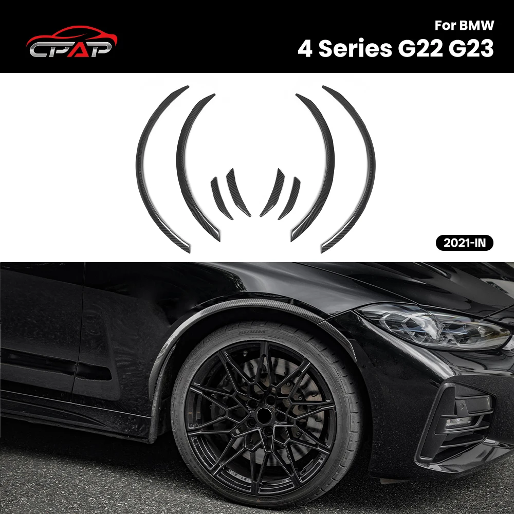 Real Dry Carbon Fiber Wheel Eyebrow Car Styling Wheel Arch Trim for BMW 4 Series G22 G23 2021-IN MP Style 8Pcs/Set