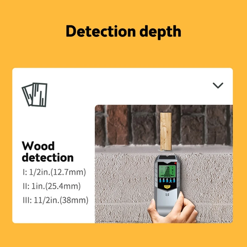 FULL-5-In-1 เครื่องตรวจจับอิเล็กทรอนิกส์ Wall STUD Finder Sensor Wall Scanner EDGE Center ตรวจจับไม้ Beam/โลหะ/AC Live สายภายใน