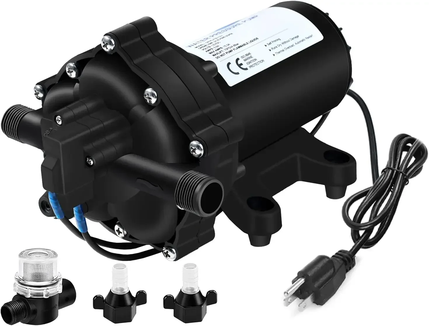 Home.55-Series 110V Water Pump Portable 6.5 GPM 70PSI High Pressure 110V Volt AC RV Fresh Water Pressure