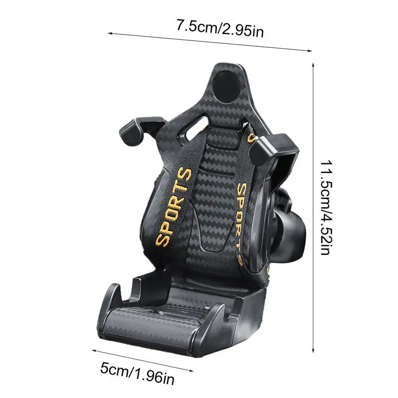 New Design Creative Recaro Racing Seat Phone Holder Univers-al Air Vent Stable Shock Resistant Car Navigation Holder Decoration