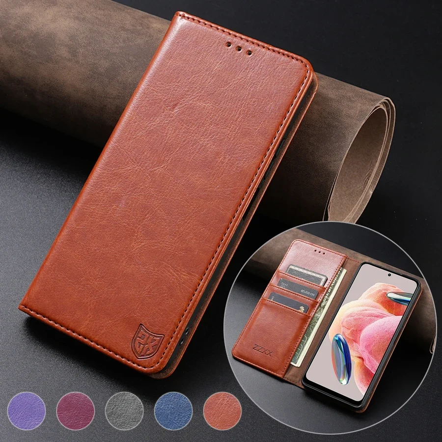 

Wallet Card Slot Kickstand Magnetic Flip Leather Case For Xiaomi Redmi Note 13 12S 11 10 9 8 Pro 13C 12C 10C Poco X6 C65 11T 13T