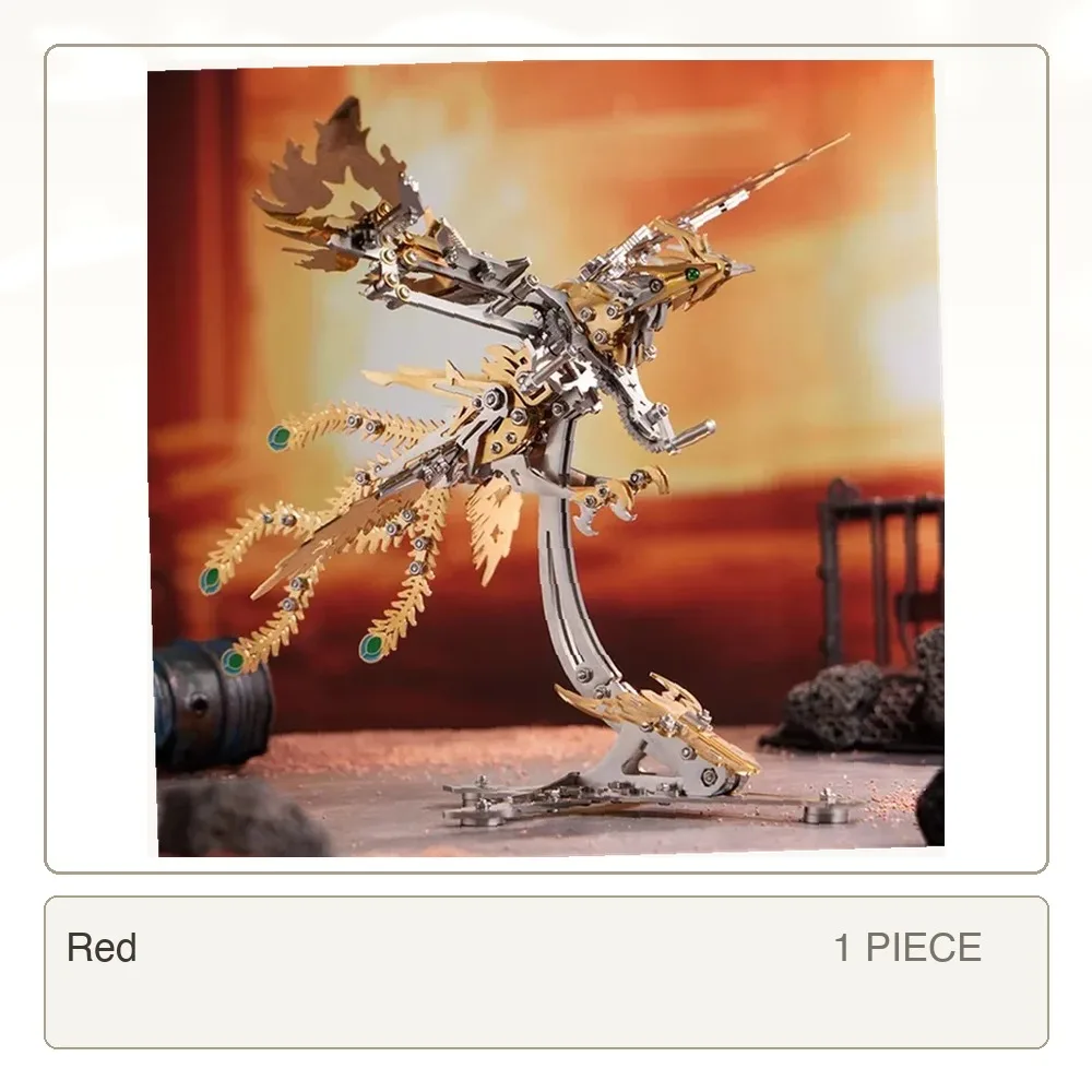 3D Mechanical Phoenix Metal Assembly Kit DIY Assembly Toy DIY 3D Model Jigsaw Models for Adults Kids Gift