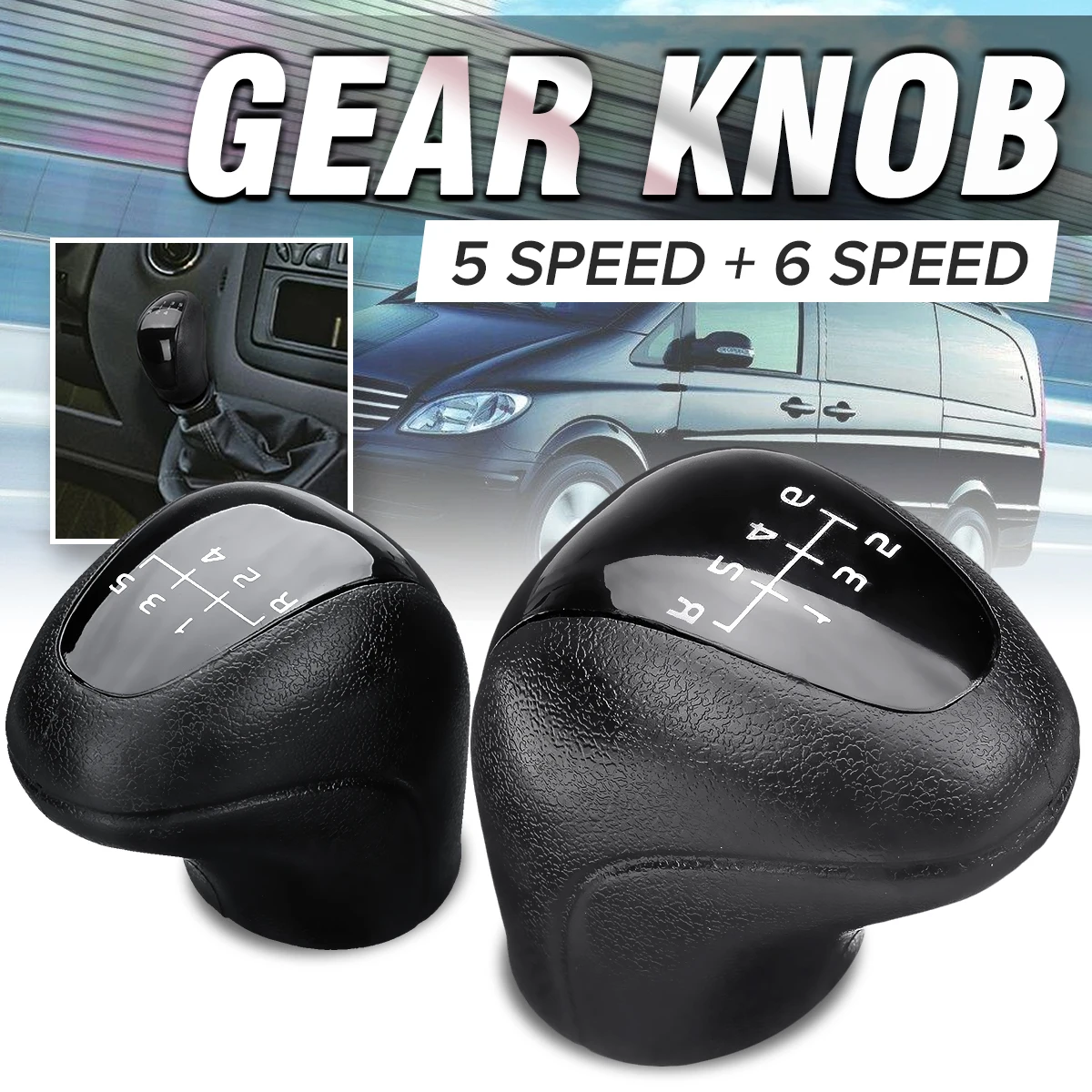 

5/6 Speed Manual Gear Knob Stick ABS Shifter Fit for Mercedes Vito Viano W639 Sprinter II 906 03-10 VW Crafter I 2E 2F