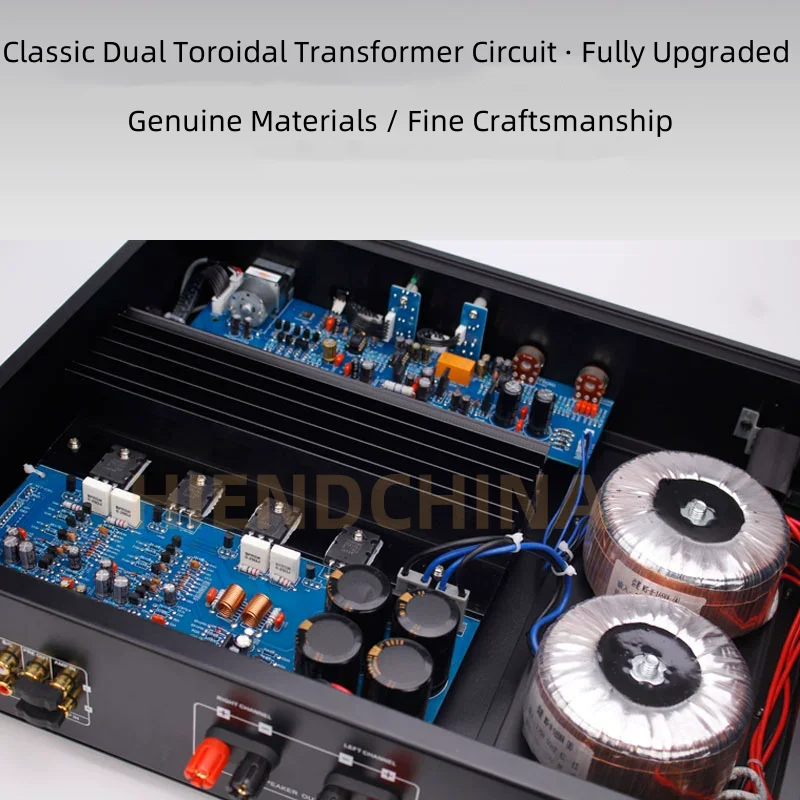 TS-1B Preamp and Power Amplifier - HIFI Stereo High Power Home Audio with Dual Toroidal Transformers and Remote Control