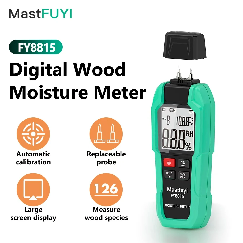

Digital Wood Moisture Meter 6-100% Timber Hygrometer Portable Tool LCD Display Timber Building Material Damp Detector