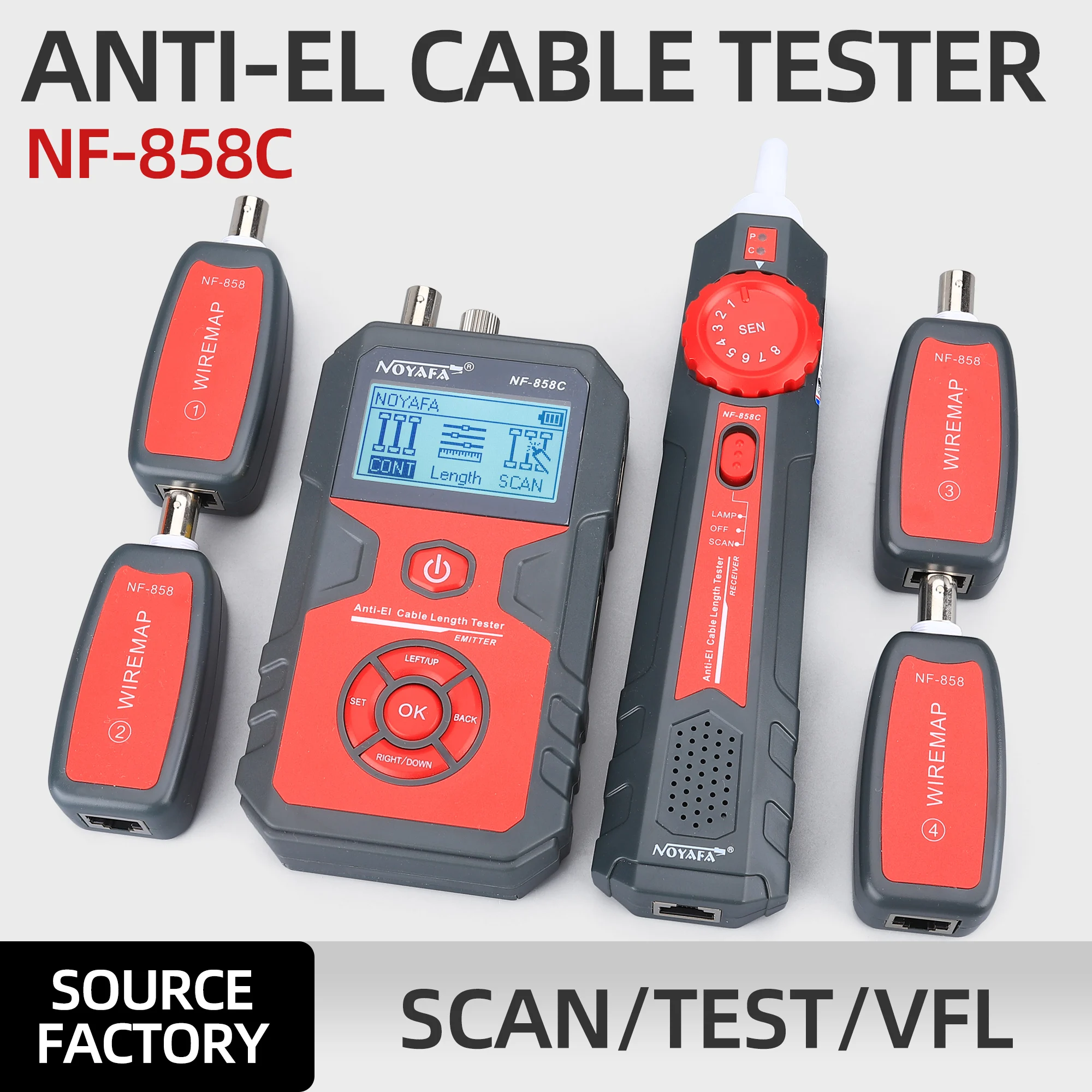 

NF-858C Cable Tracker Network Cable Tester Finder RJ11 RJ45 BNC Line Locator Multifunctional Network Cable Teste