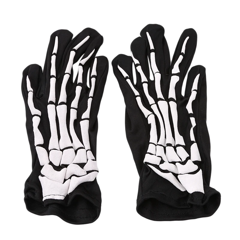 Halloween Skull Gloves Lightweight Full Finger Skeleton Cycling Gloves Costume Cosplay Equipment Accessories for Men Women Kids