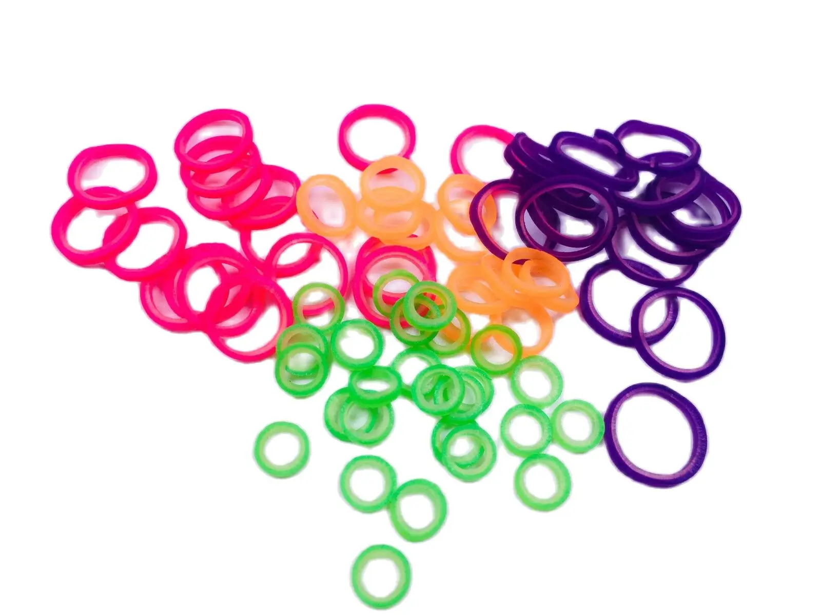 Colorful 10bag/1000pcs Elastics Rubber Bands Ligature Ties 2.5/3.5/4.5/6.5OZ