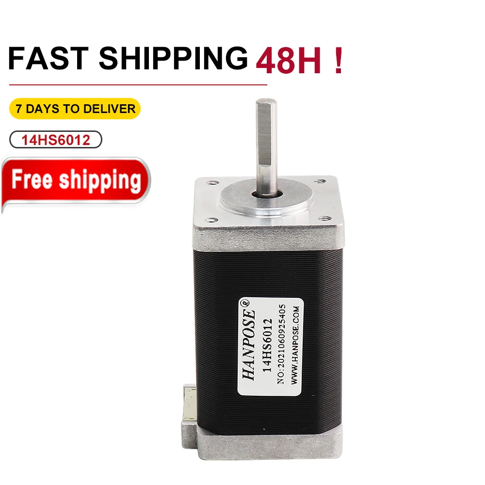 

14HS6012 4-lead 60MM 1.2A 0.40N,M NEMA14 stepper motofor CNC worm wheel edging machine 12v stepper motor