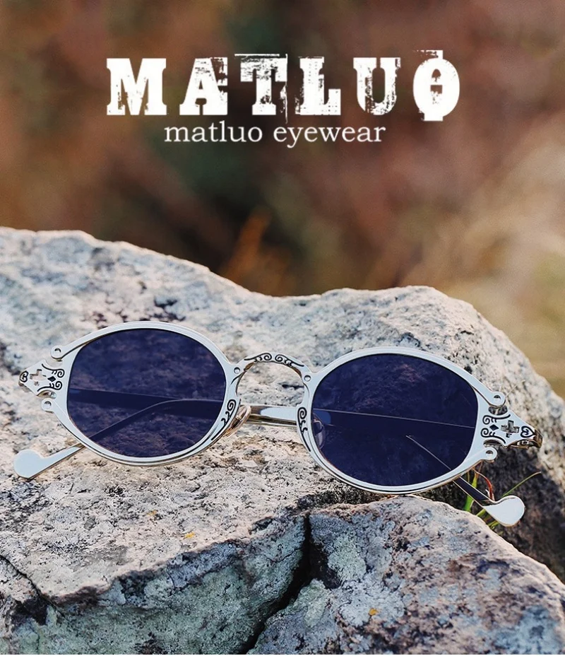 Vintage Punk owalna ramka rzeźbione okulary przeciwsłoneczne męskie fajne okulary przeciwsłoneczne do jazdy spersonalizowane damskie okulary przeciwsłoneczne w stylu rockowym Street Hip
