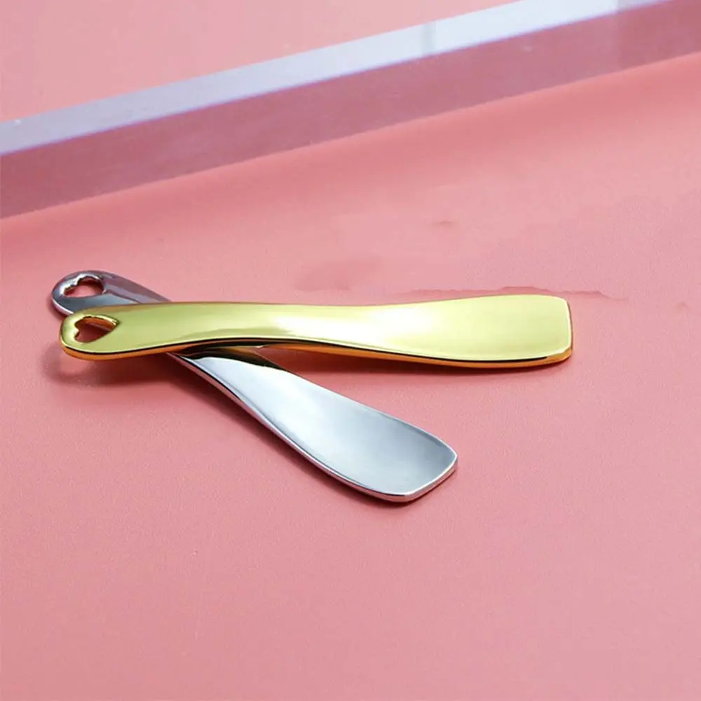 Gold Silber Makeup Tools Beauty Scoop Massagelöffel Metall gebogene Schaufel Gesichtscreme Löffel Make-up Spachtel Mini Kosmetiklöffel