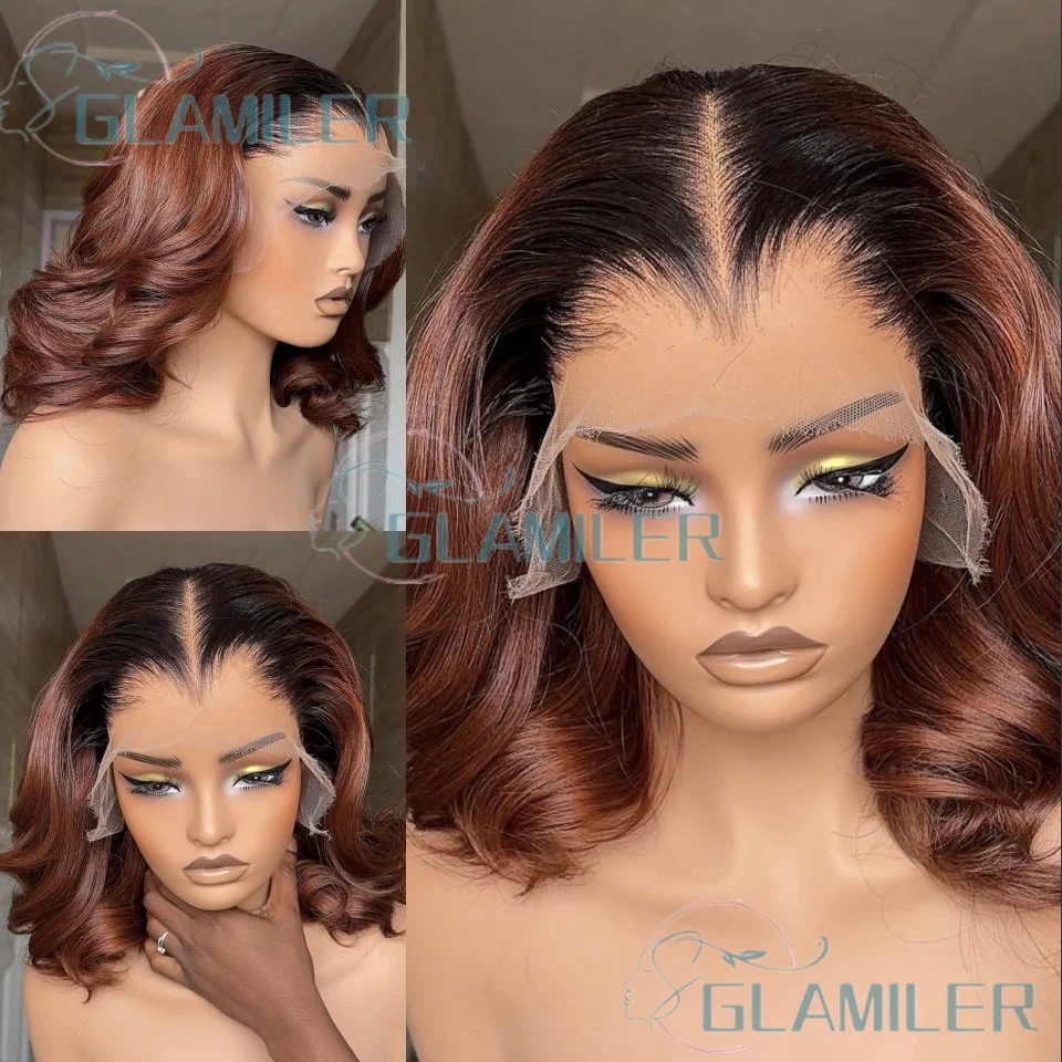 

#1b/30 Human Hair Short Body Wavy 13x4 Lace Front Wigs Pre Plucked Brazilian 5x5 Silk Top Closure Human Hair Wigs in Stock