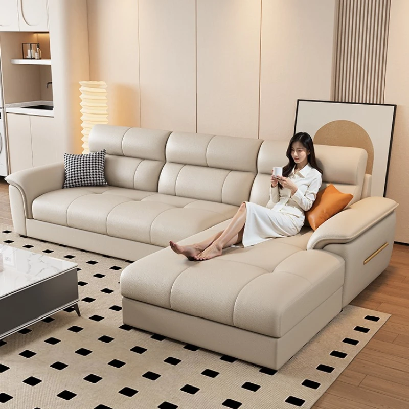 

Fabric sofa living room, cotton and linen small apartment, cream style living room, three-person four-person concubine