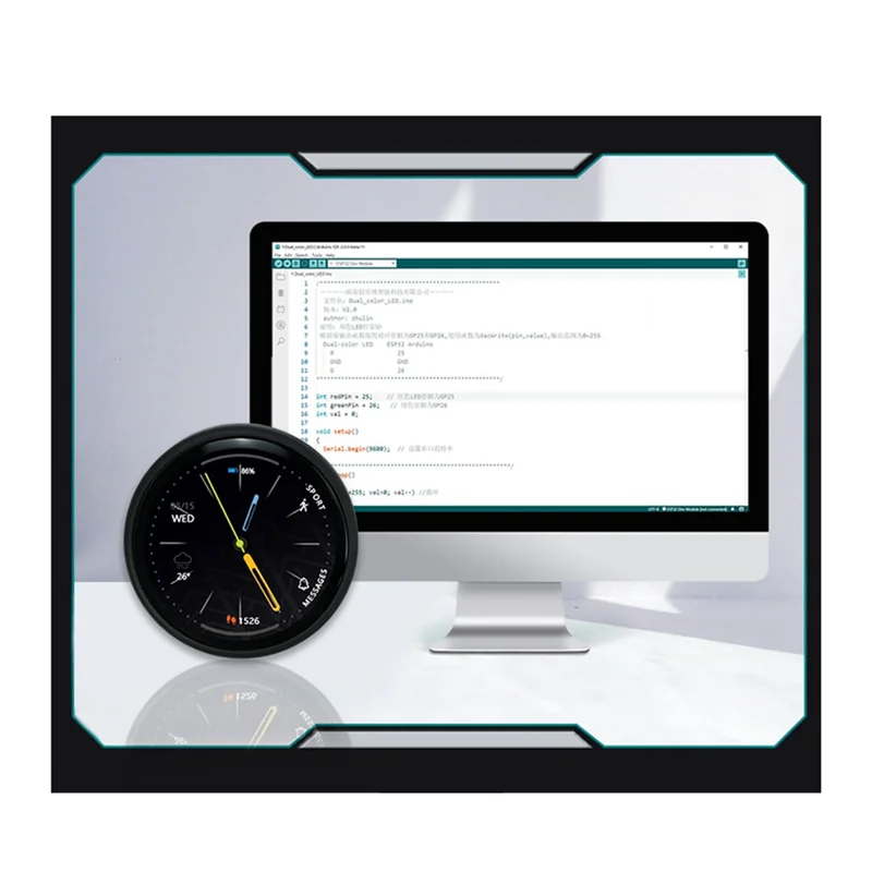 لوحة تطوير ESP32-C3 شاشة LCD مستديرة مقاس 1.28 بوصة تعمل باللمس مع وحدة بلوتوث واي فاي