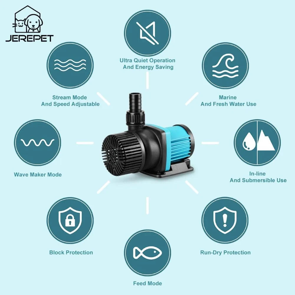 Aquarium 24V DC Water Pump with Controller, Submersible and Inline Return Pump