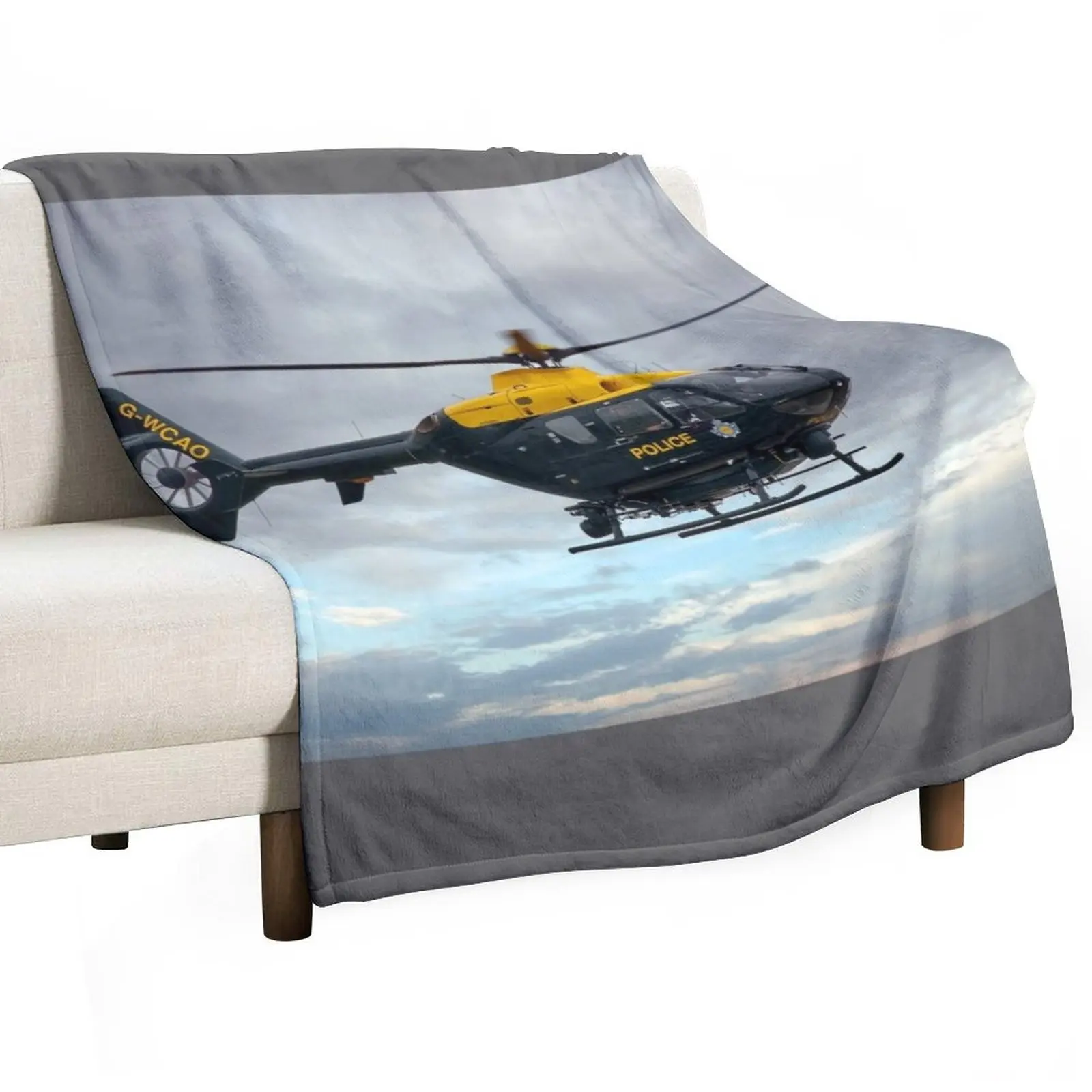 

Police Eurocopter EC135T2 Throw Blanket Ultra Soft Flannel Fleece Blanket for All Seasons