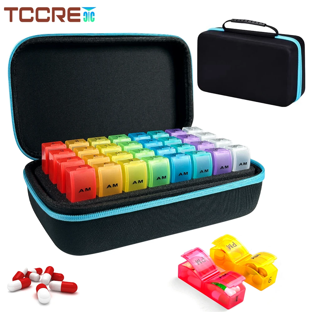 

1Pcs Portable Monthly Pill Organizer 3 Times A Day, 32 Compartments Large Pill Box,Travel Medicine Case for Vitamin, Fish Oil