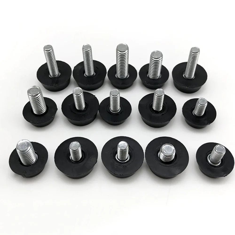 2 szt. Gumowe regulowane podkładki pod nogi ze śrubą M6 M8 do stołu krzesła, czarne poziomujące nóżki, podkładki pod nogi meblowe, antywibracyjne podkładki ochronne pod śruby