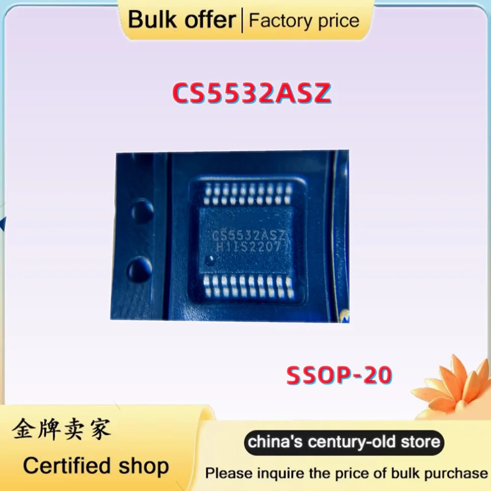 Original CS5532ASZ CS5532 SSOP-20 ADC Noise Processor Chip High Precision