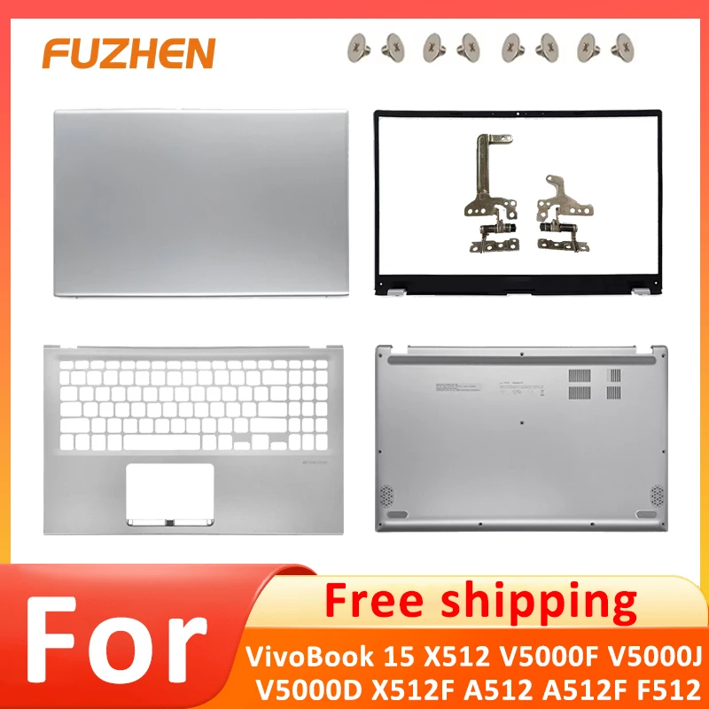 

Для ноутбука VivoBook 15 X512 V5000F V5000J V5000D X512F A512 A512F F512, задняя крышка ЖК-дисплея, передняя панель, подставка для рук, петли, нижняя часть корпуса