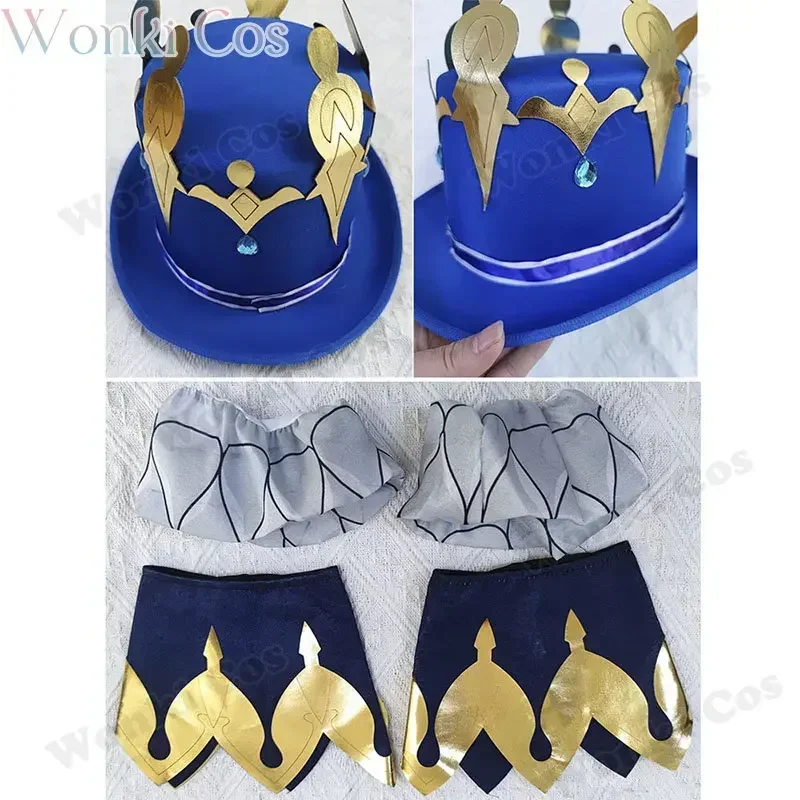 Furina Cosplay Costume with Hat Full Set Impact Fontaine Hydro Archon Focalors Cosplay Wig White Costumes with Hat Furina Shoes