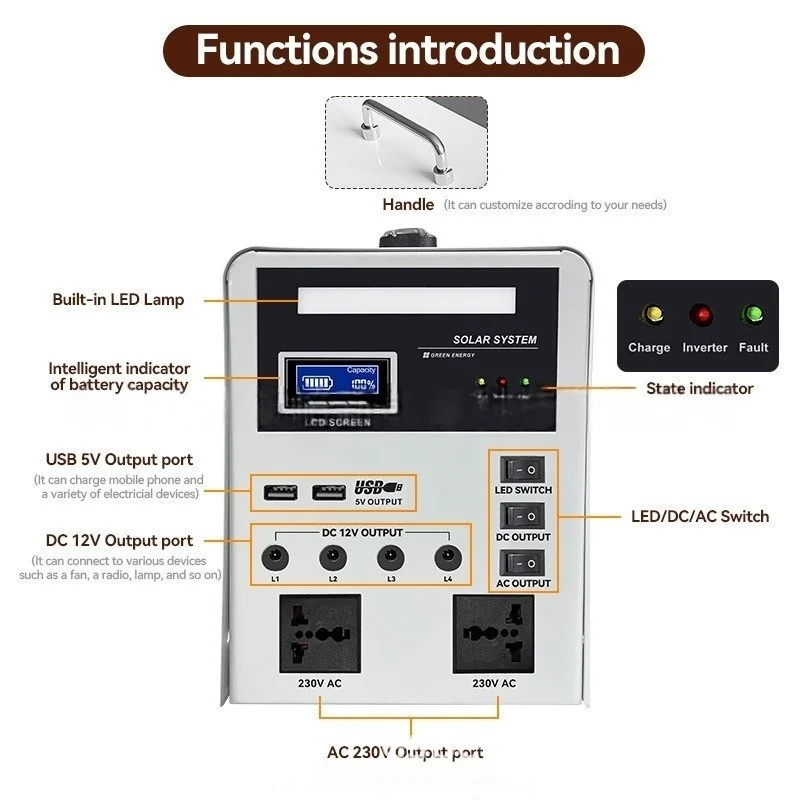 1PCS Solar powered/energy storage/power generation/solar reverse control integrated machine