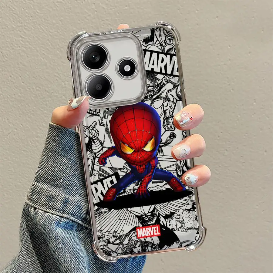 Clear Cover Case for Xiaomi Redmi 13C A3x 14C K80 Pro F7 Pro F7 Ultra Cool Marvel Spider Man Iron Man