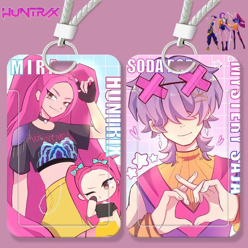 KPop Demon Hunters sweet and cute creative anime cartoon pattern fashion portable campus access and meal card protective case