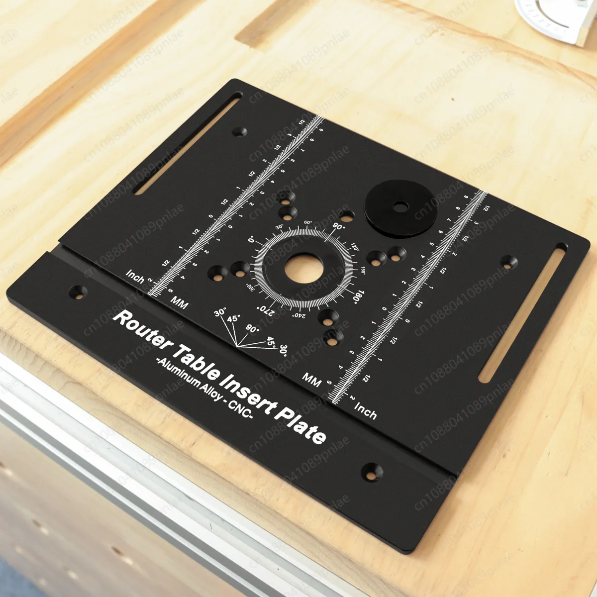 C8 Aluminum Router Insert Plate Inch Metric Angle Scale Flip Base Board For Woodworking Trim Engraving Machine