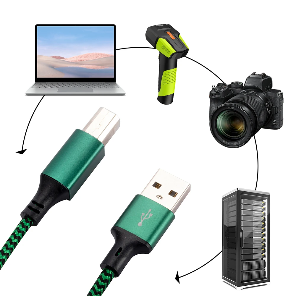 USB 2.0 A To B Printer Cable 0.5/1/2/3m High-Speed Transmission Data Printer Cord USB A Type Male To B Type Male Extension Cable