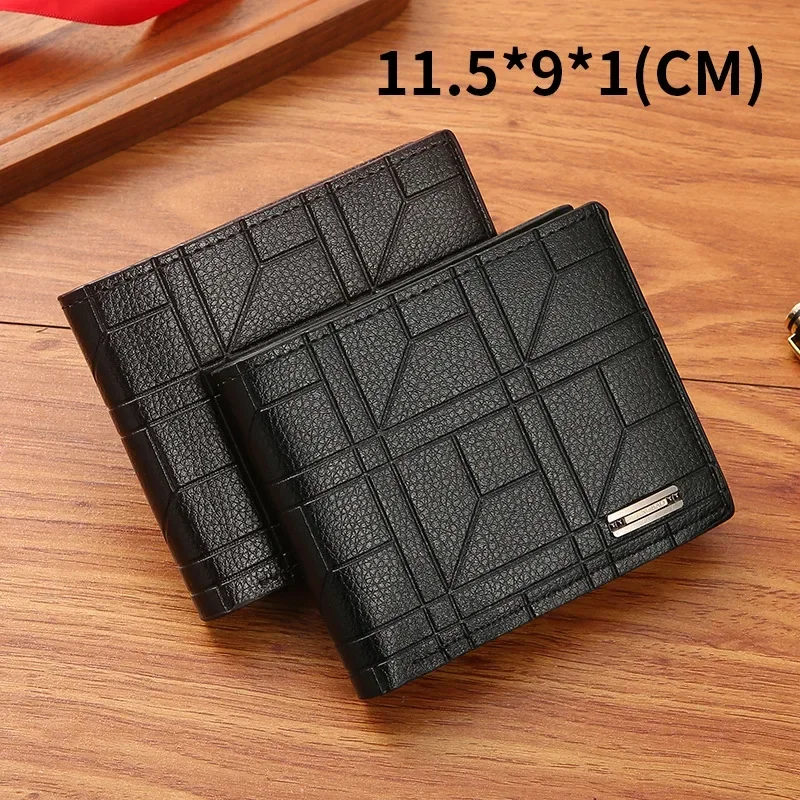 Dompet koin hitam pria, dompet koin hitam pria bisnis pemegang kartu ID kulit PU banyak Slot kasual kapasitas besar tas uang koin dolar