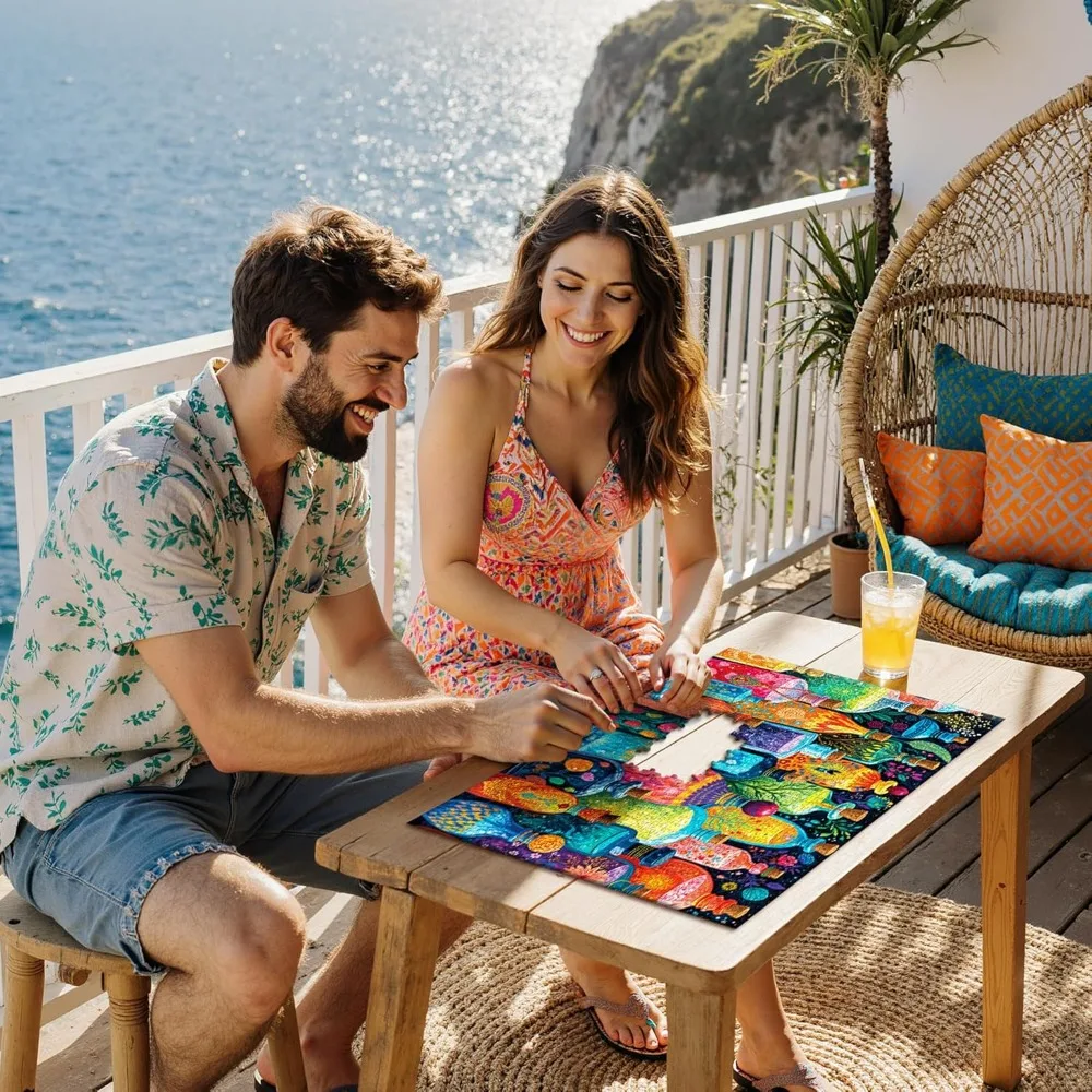 120/300/500/1000 조각 판타지 컬러풀 매직 병 퍼즐 성인용 퍼즐 교육용 장난감 도전적인 게임 나이트 재미