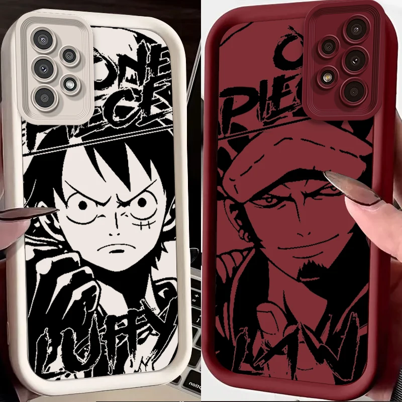 Anime Zoro One Piece Luffy Art For Samsung A73 A71 A54 A53 A52 A51 A33 A32 A21S A14 A13 A12 A03 A04 A05 5G Eye Ladder Cover