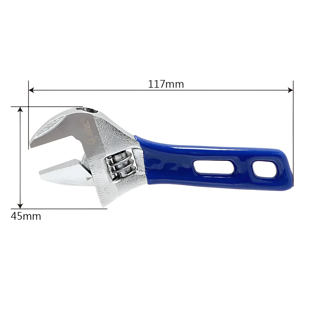 Deli Adjustable Spanner PVC Coated Handle Stainless Steel Universal Spanner Hand Tool 4 Inch Household Multifunctional Wrench