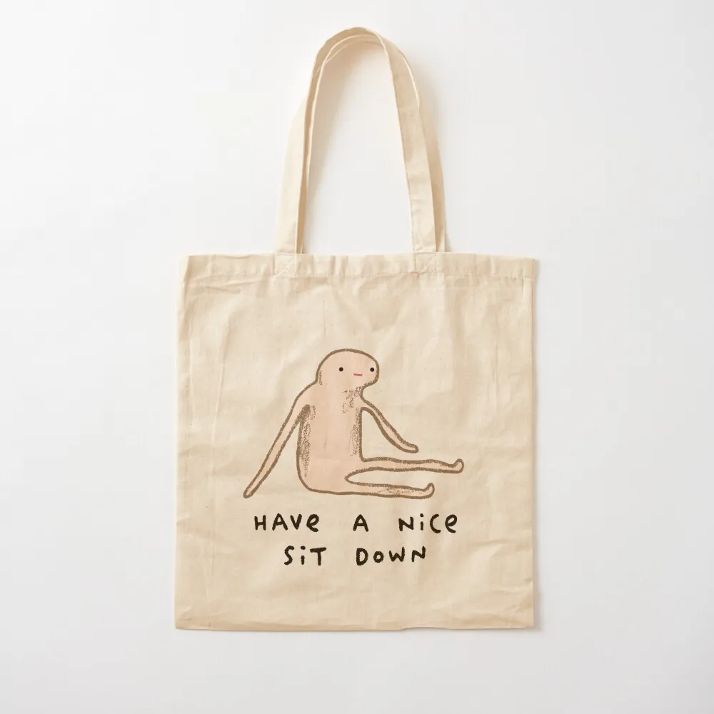 Honest Blob - Nice Sit Down Tote Bag Shopping bags eco bag folding Canvas Tote Bag