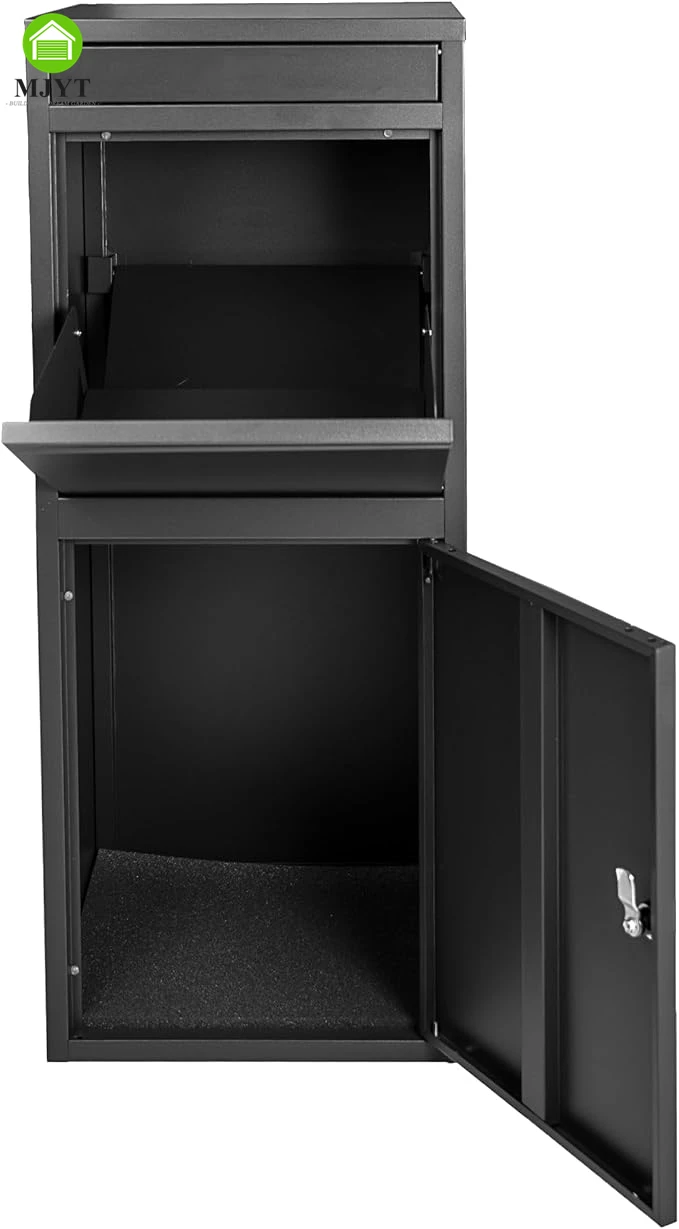 Garden Supplies Outdoor Metal Parcel Delivery Box Lockable Antitheft Weatherproof Mailbox for Porch Garden Metal Frame