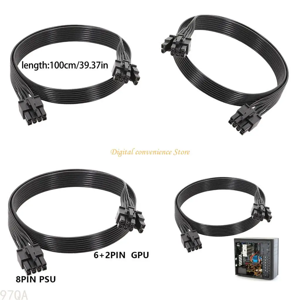 

97QA мужского по мужчинам от 8 до 6+2 PIN PIN PCIE GPU Power Cable для блок питания графических карт