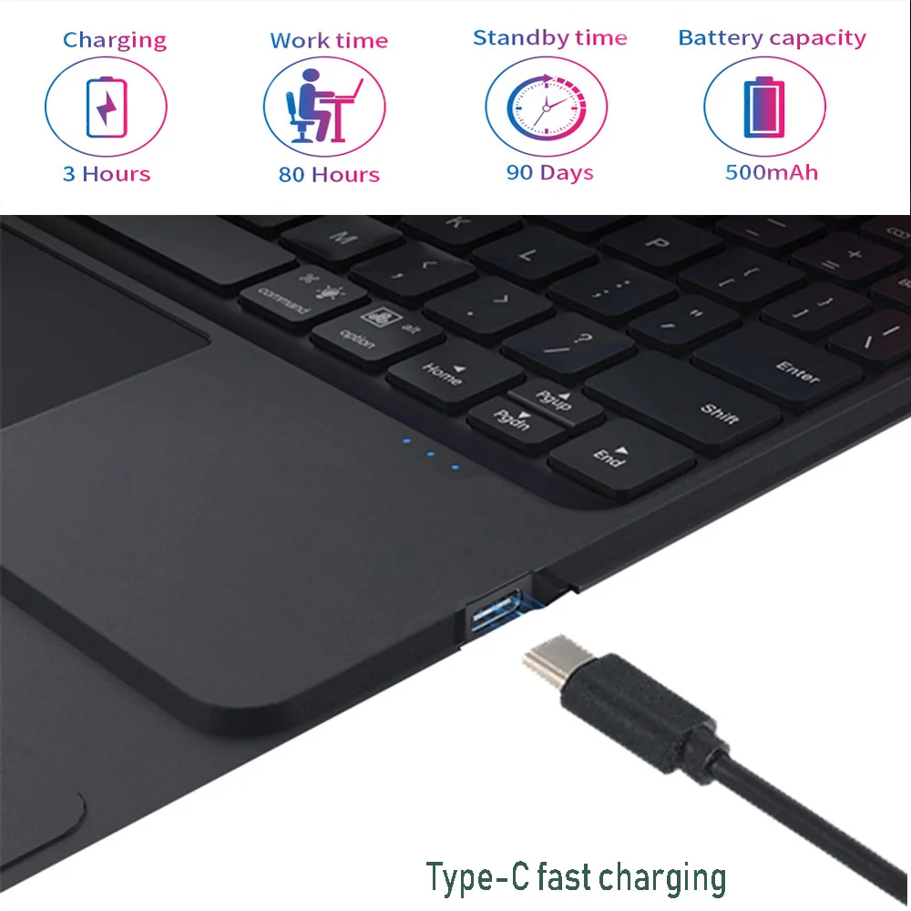 Capa de teclado retroiluminado LED sem fio para iPad 10a geração Interface USB Novo produto