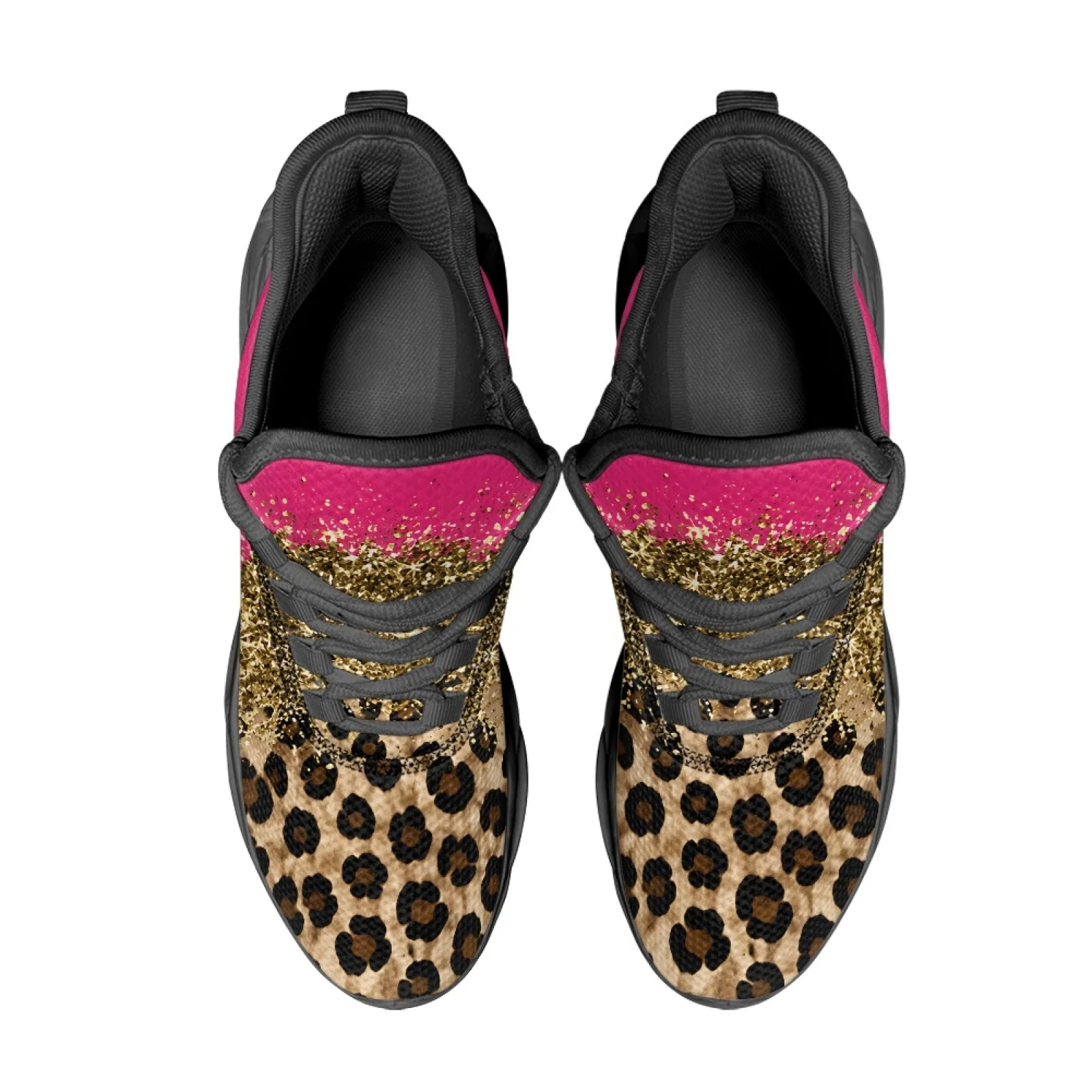 PENSTROLL Leopard Print Men's Running Sneakers, Lightweight Mesh Athletic Shoes for Casual Walking and Daily Workout