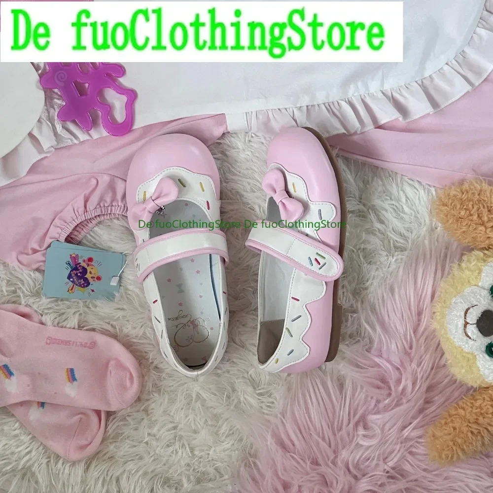 รองเท้าส้นเตี้ยน่ารักสไตล์หวานสำหรับสาวๆ ยี่ห้อ DefuoClothing รองเท้าส้นสูงแบบแมรี่เจนหัวมนสำหรับฤดูร้อน สไตล์ลำลองสำหรับผู้หญิง ส้นหนา