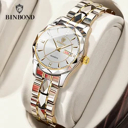 BINBONG Luxury Fashion Business Woman Watch 3ATM Waterproof Date Lover Date Clock Sport Watches Ladies Quartz Wristwatch Gift