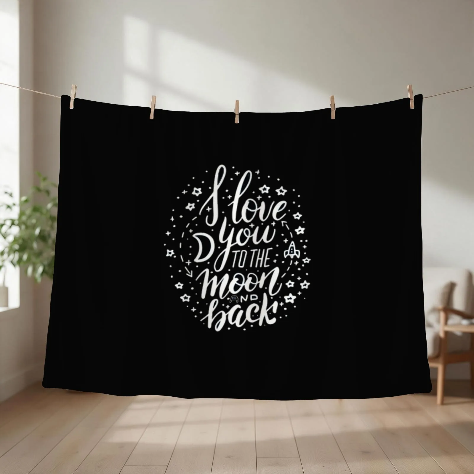 I Love You to the Moon and Back T-Shirt Throw Blanket couch cozy soft plush fuzzy picnic outdoor blanket