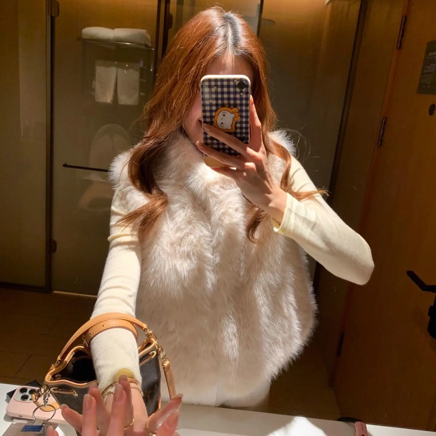 

Autumn and Winter New Women's Fake Fur Vest Commuting High Neck Short Vest