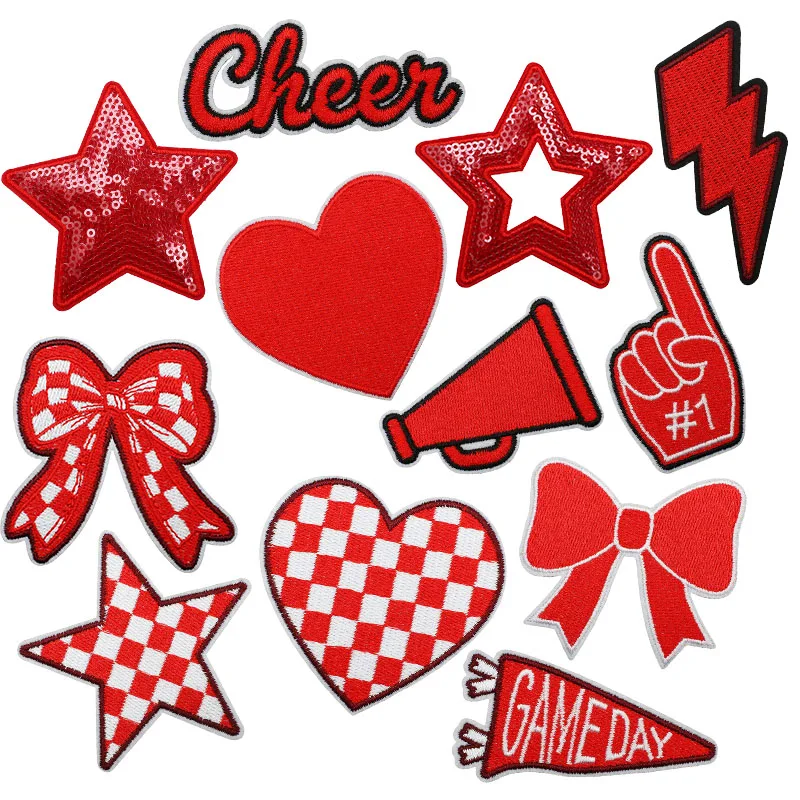 10 pcs/lot Wholesale Sports Competition Day Embroidered Patches For Clothing Stickers American football Applique Sewing Badges