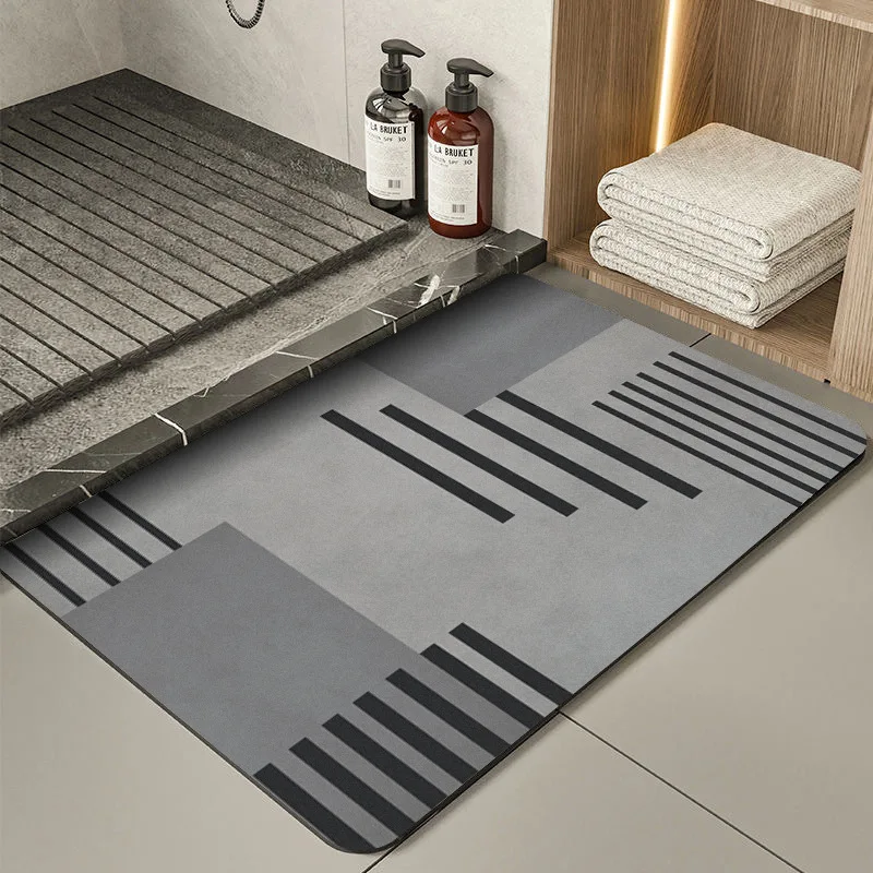 Bathroom Absorbent Floor Mat Diatom Mud Soft Mat Toilet Foot Mat Toilet Door Non-slip Household Quick-drying Bathroom Mat