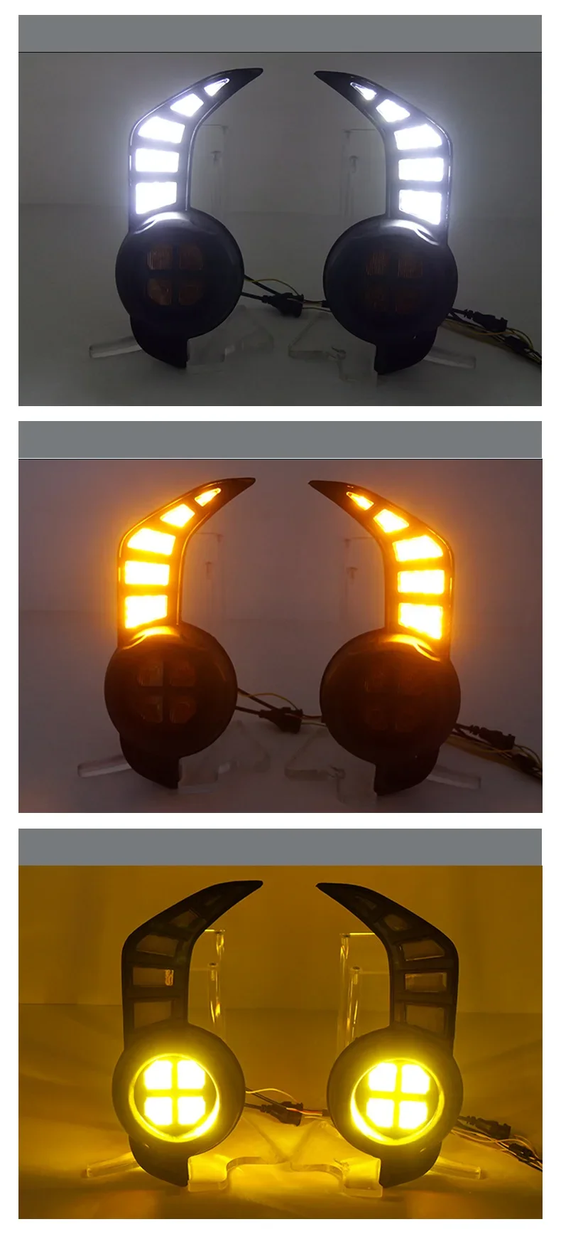 Car Led Daytime Running Light DRL Dynamic Turn Signal Front Bumper Fog Lamp Modification Accessory For Toyota 4Runner 2013-2022 detail image 5